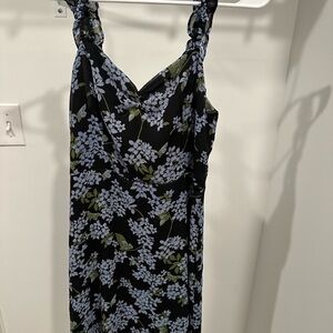 Mini Floral Black Dress